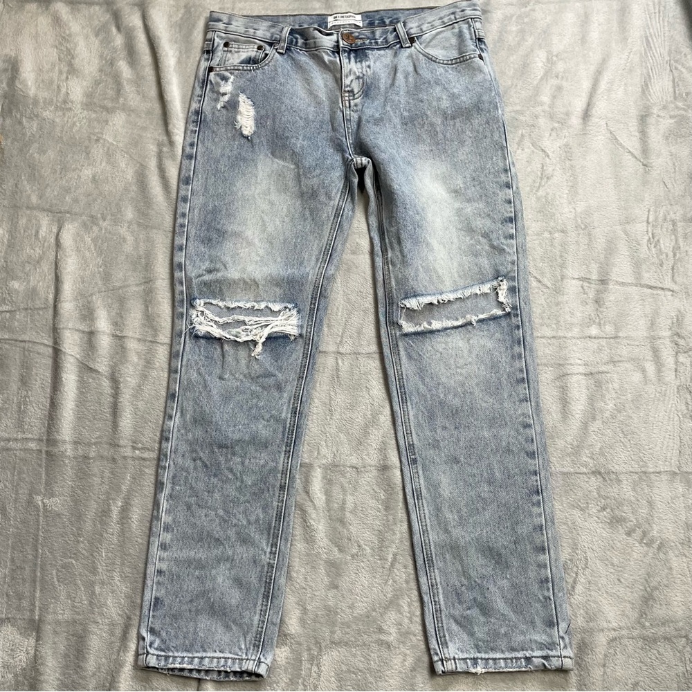 One X One Teaspoon Jeans 30‎ Ripped Distressed Light Wash